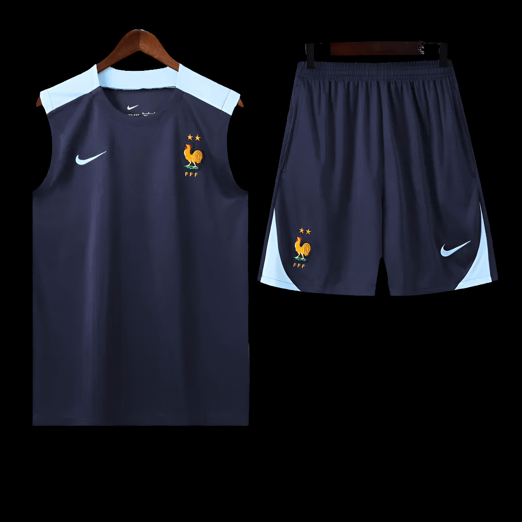 France Navy Blue Sleeveless Training Set (With Shorts) – Champions Kit