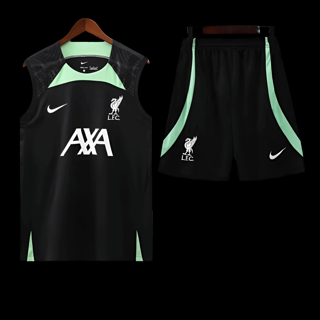 Liverpool Black Sleeveless Training Set (With Shorts) – Champions Kit