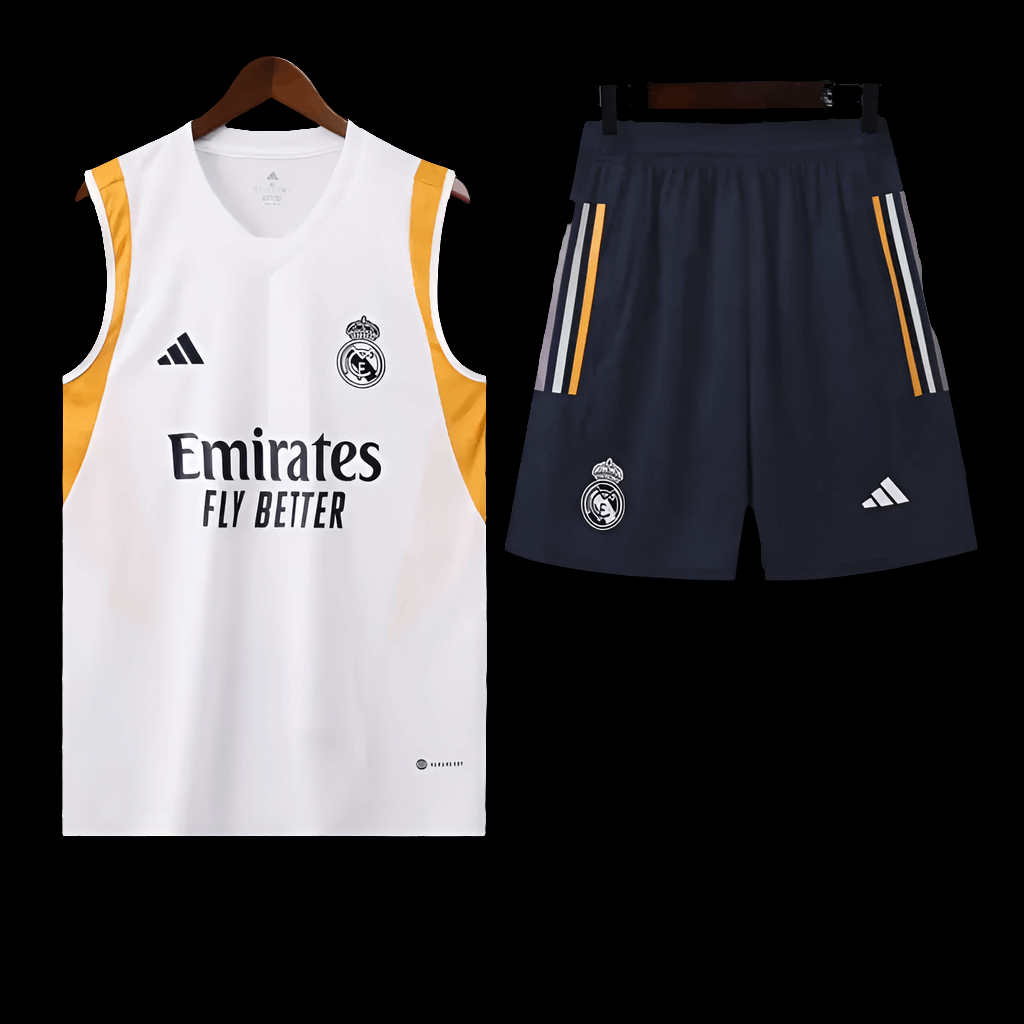 Real Madrid White Training Set (With Shorts) – Champions Kit