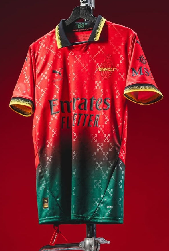 AC Milan X Off White Red Jersey (Fan Version)