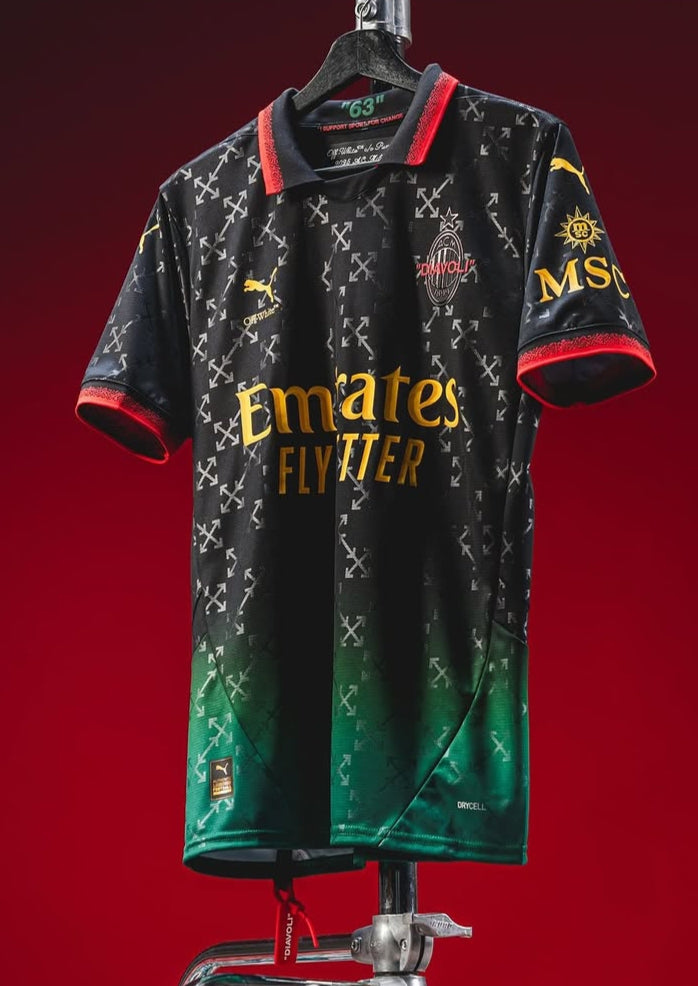 AC Milan X Off White Black Jersey (Fan Version)