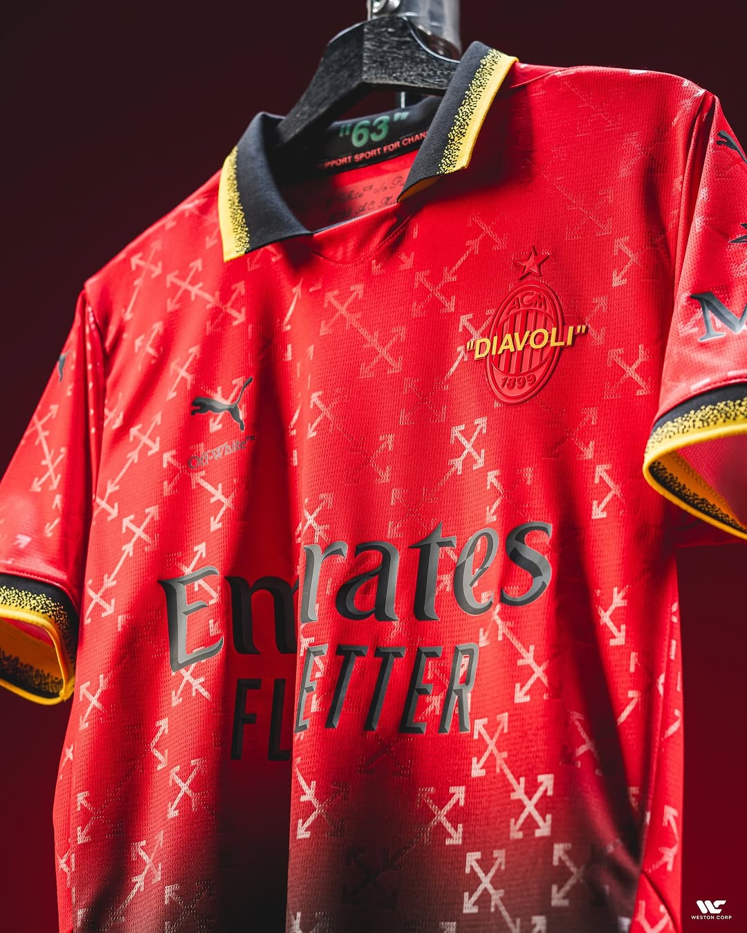 AC Milan X Off White Red Jersey (Fan Version)