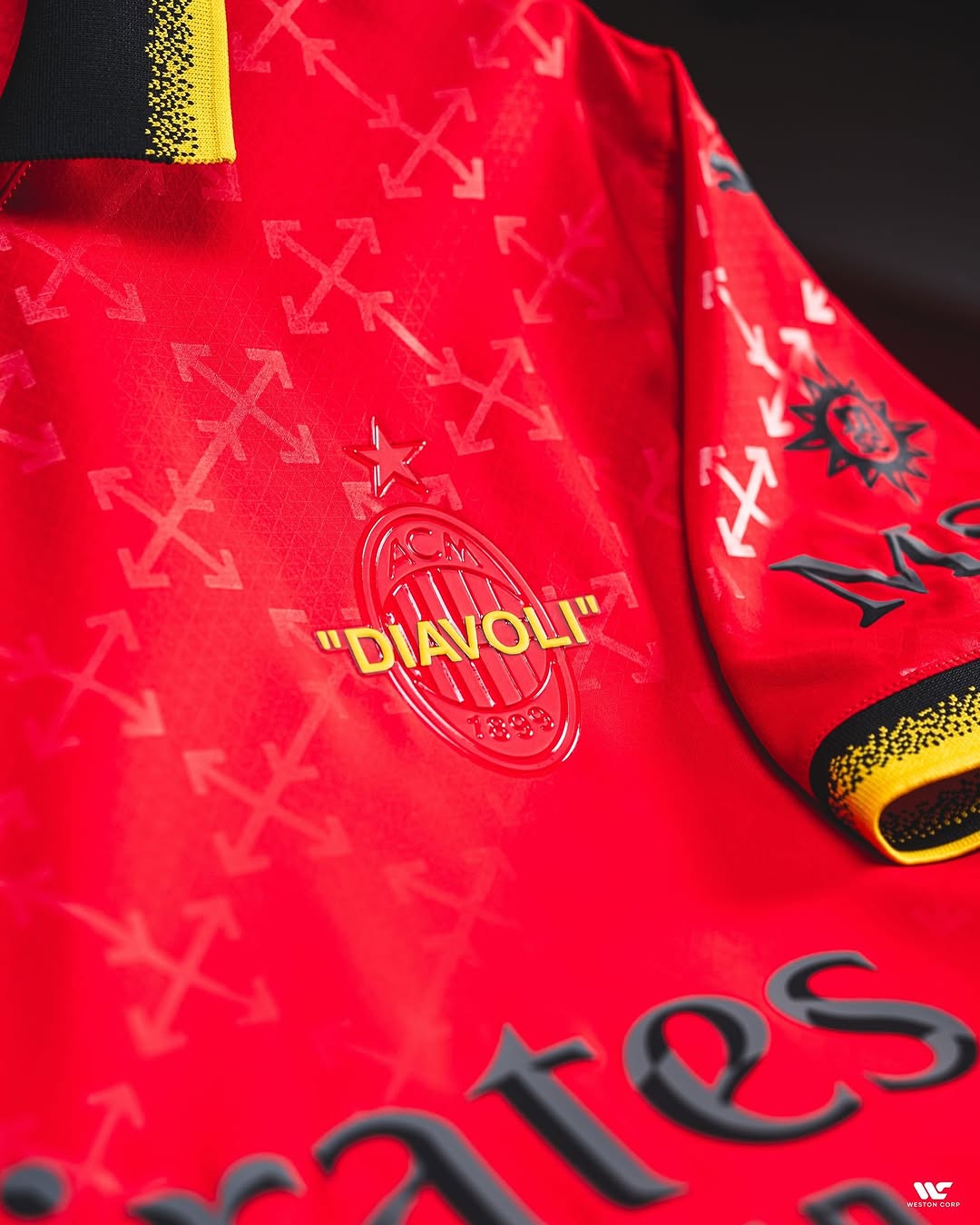 AC Milan X Off White Red Jersey (Fan Version)