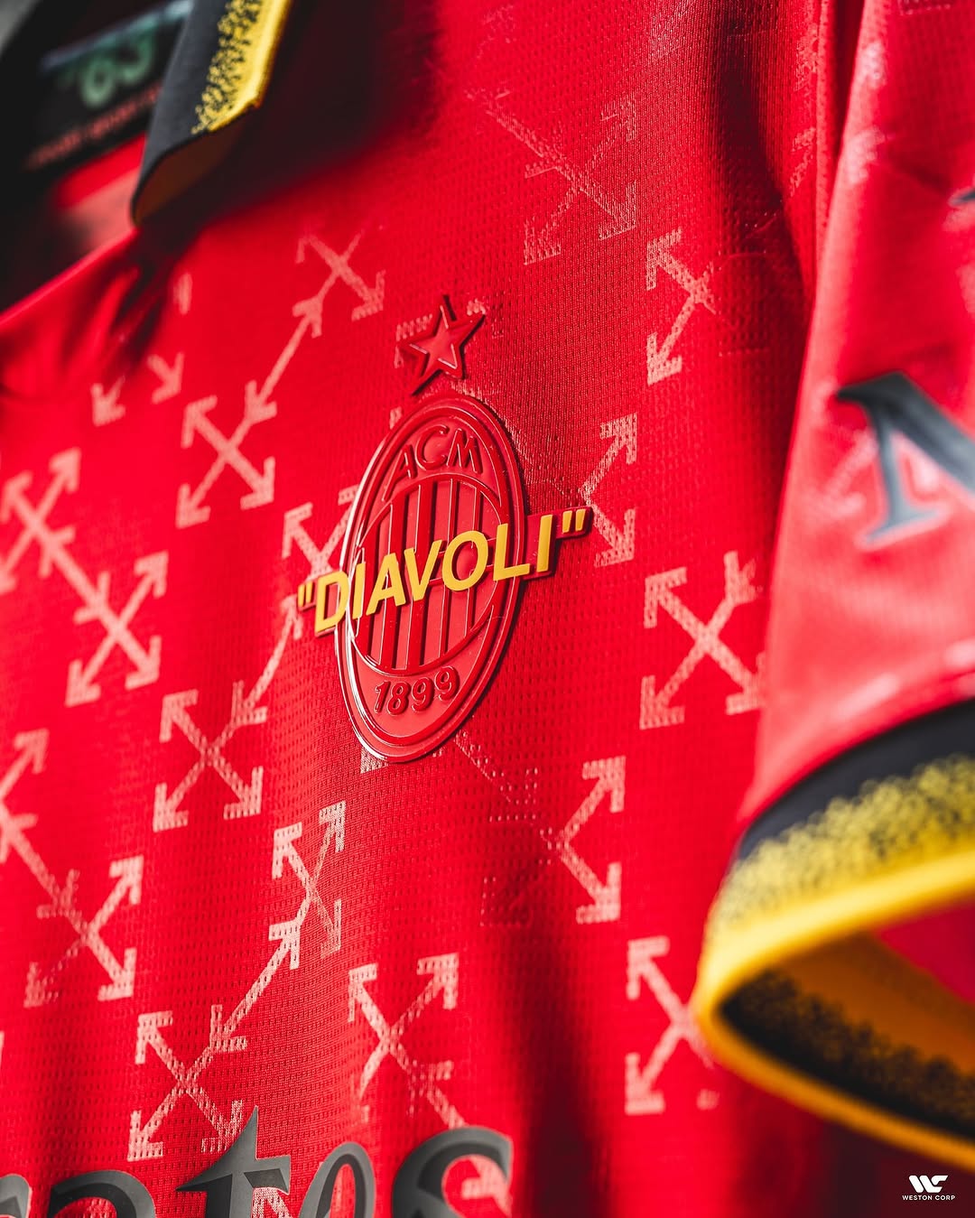AC Milan X Off White Red Jersey (Fan Version)