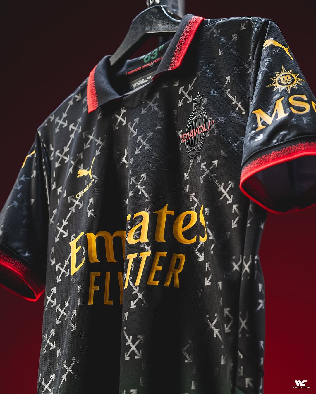 AC Milan X Off White Black Jersey (Fan Version)