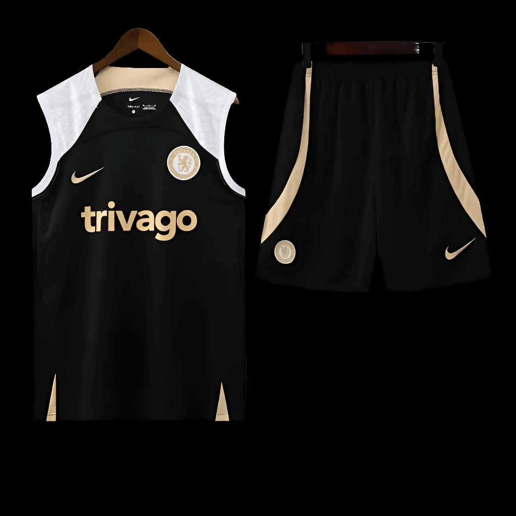 Chelsea FC Black Sleeveless Training Set (With Shorts) Jerseys Jersey Nike Football Jerseys India Online