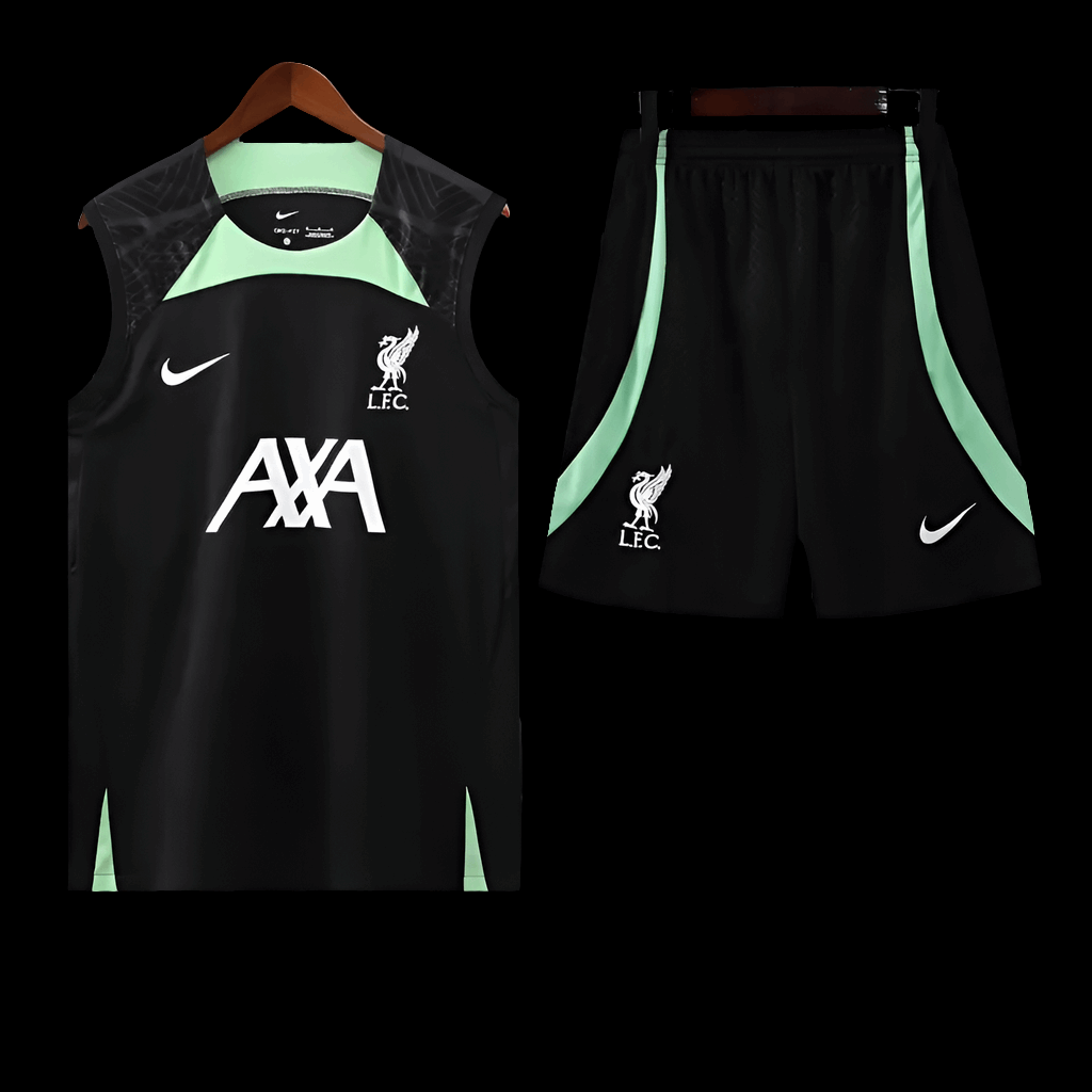 Liverpool Black Sleeveless Training Set (With Shorts) Jerseys Jersey Nike Football Jerseys India Online